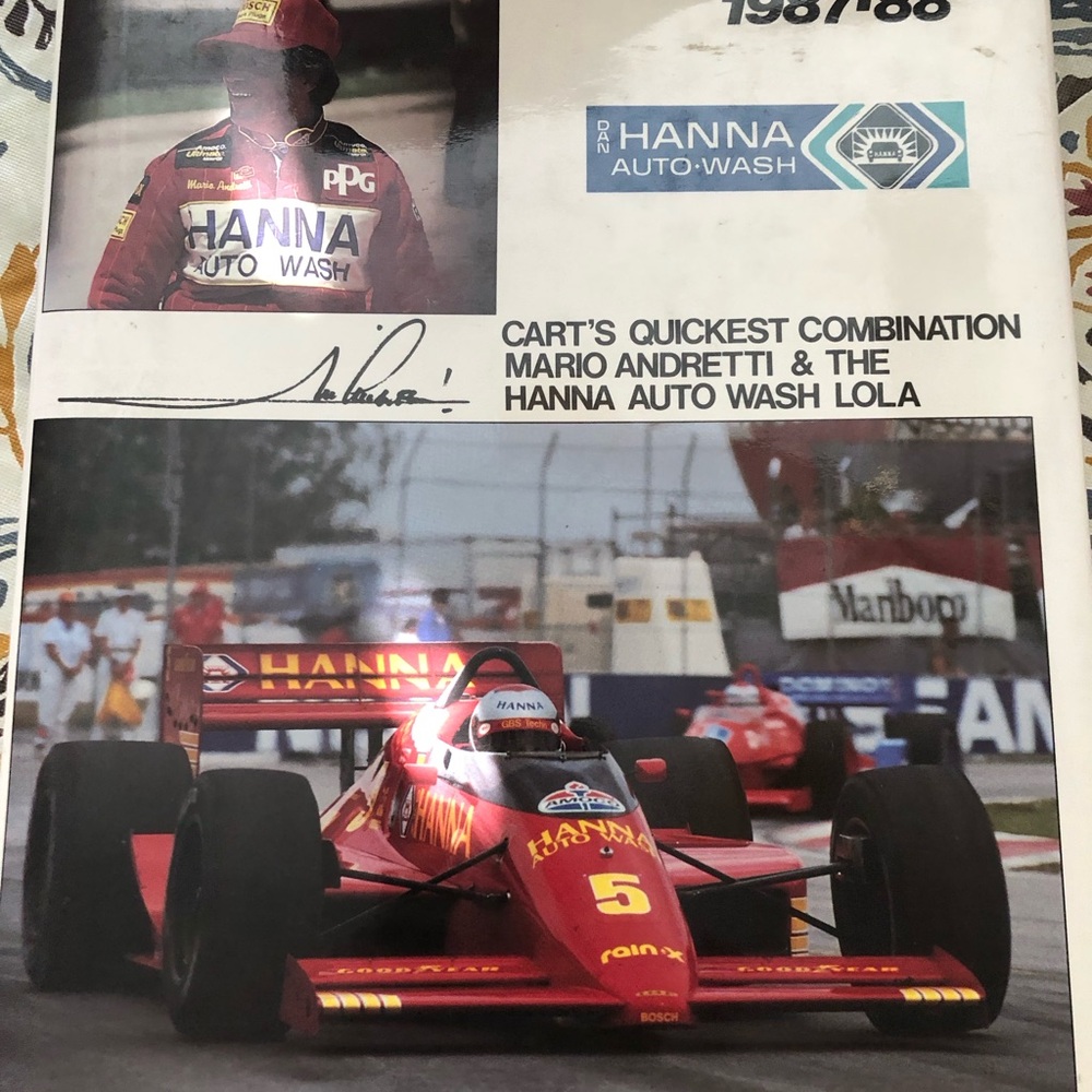 Rare Cart 1987-88 The Men And Machines Of   Indy Car Racing Dan Hanna Sponsor